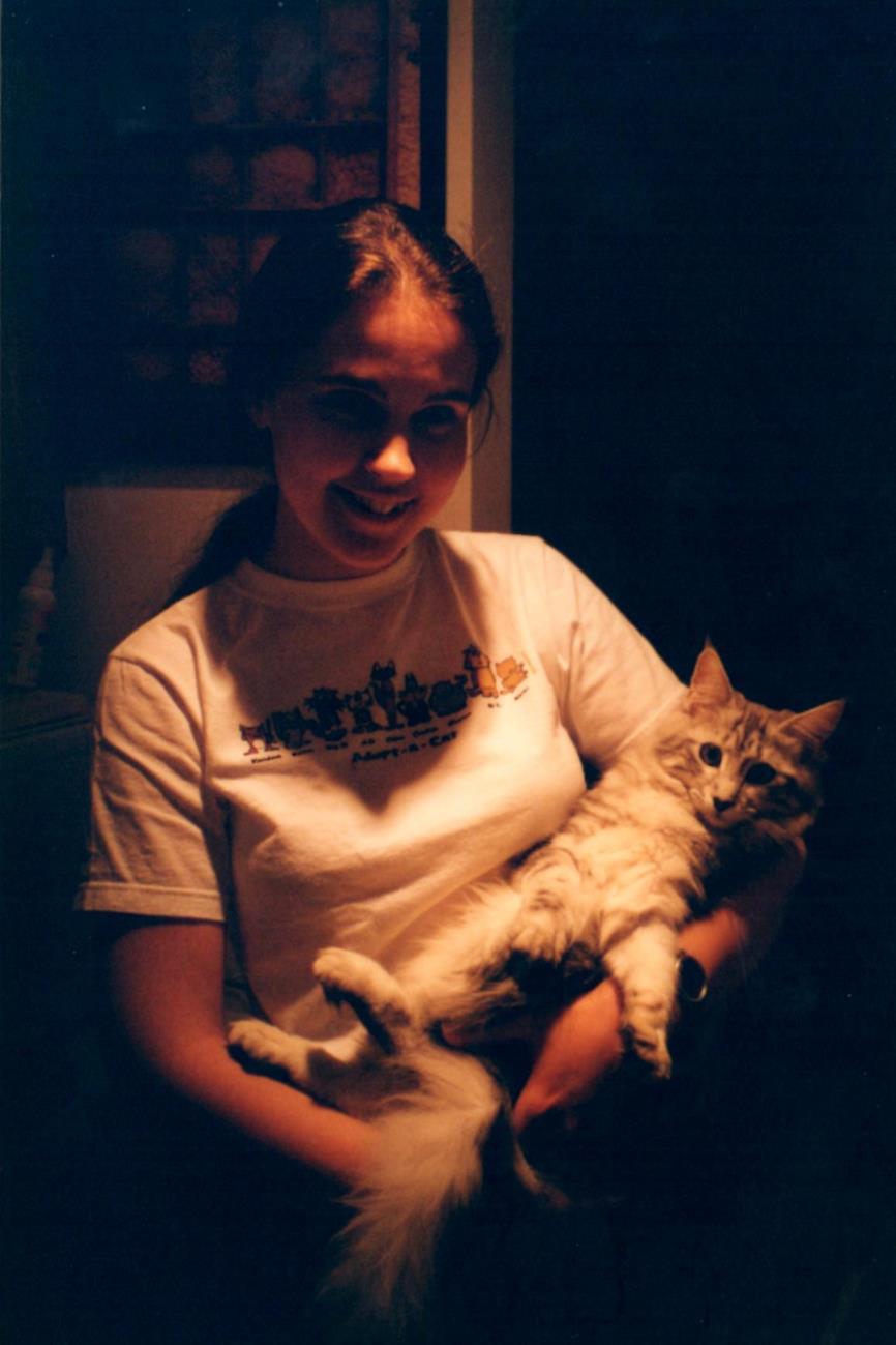 First day home (Copy) The new baby. Note my adopt a cat t-shirt, the irony.
