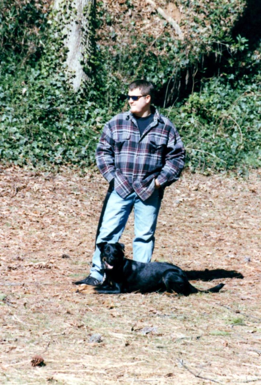 Daddy and Grant at obedience class.