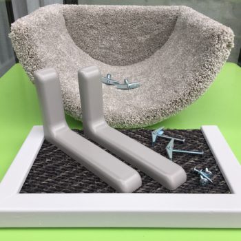 Wall Mounted Scooped Beds/Cat Floor Rocker - Silver