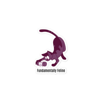 Foraging cat sticker-purple