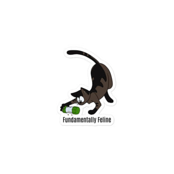 Foraging cat sticker-full color