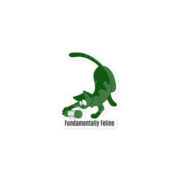 Foraging cat sticker-green
