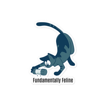Foraging cat sticker-blue - Image 2