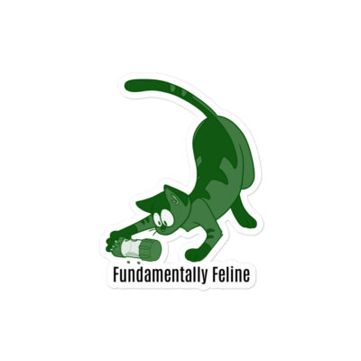 Foraging cat sticker-green - Image 2