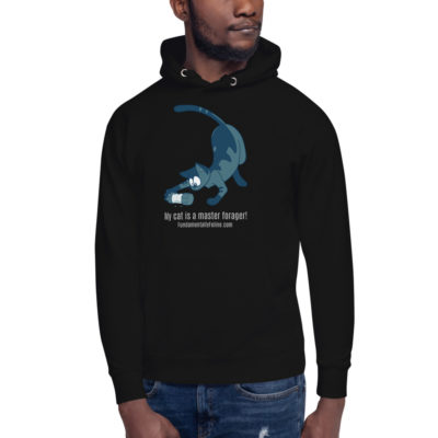 Master Forager Pull Over Unisex Hoodie-Teal Cat