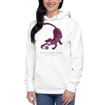 Master Forager Unisex Pull Over Hoodie-Purple Cat - Image 2