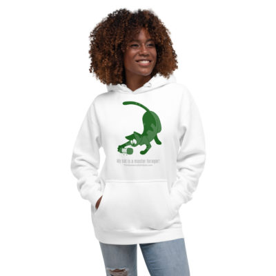 Master Forager Unisex Pull Over Hoodie-Green Cat - Image 2