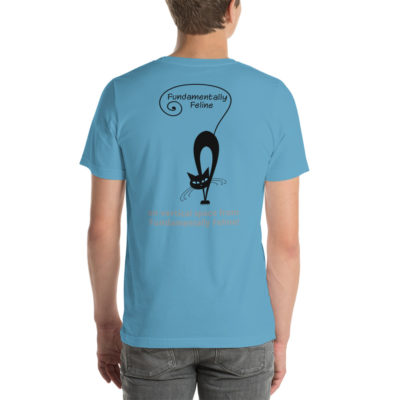 My cat gets high (on vertical space from Fundamentally Feline!) Unisex T-Shirt - Image 2