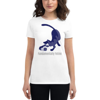 Foraging-women's short sleeve t-shirt-blue cat