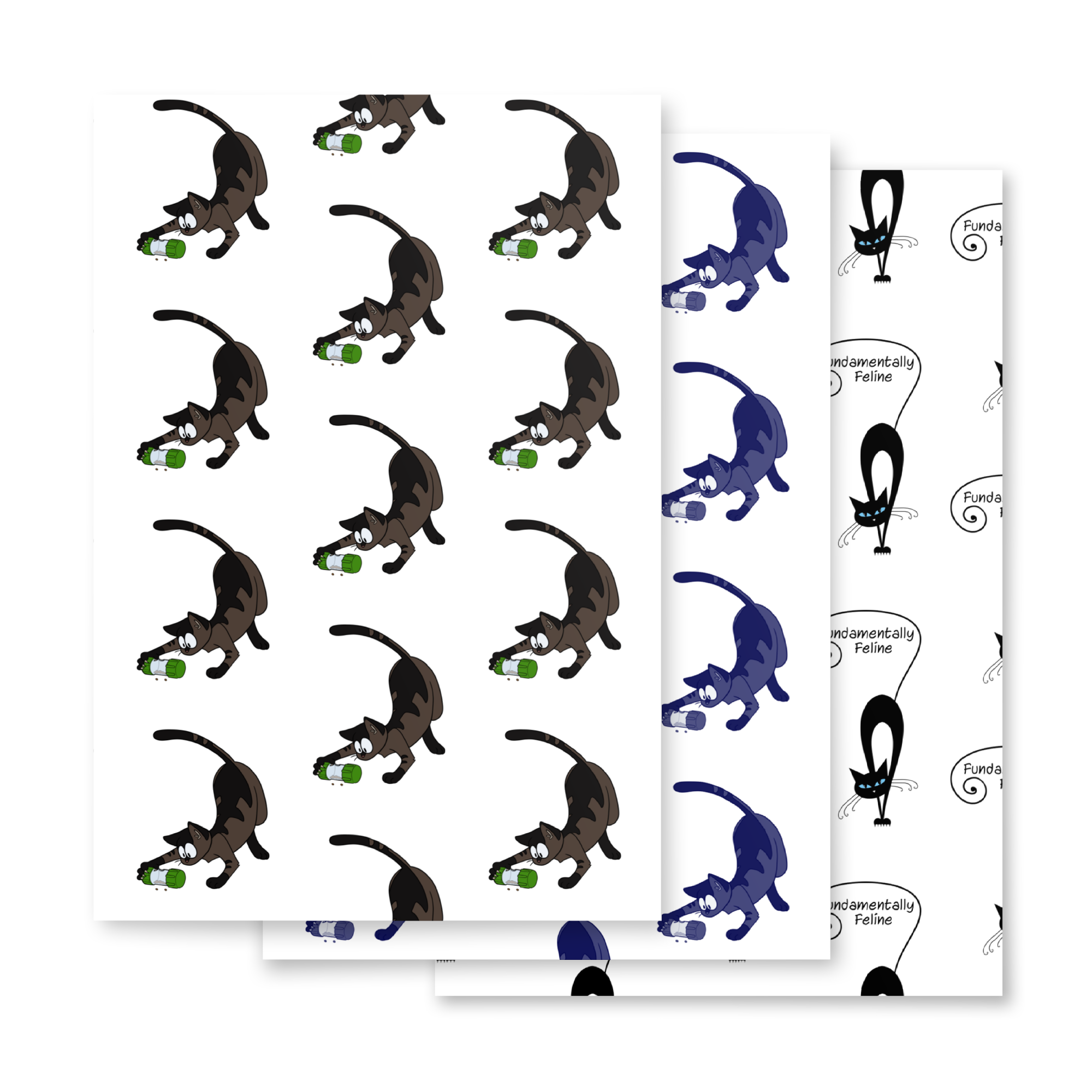 Wrapping Paper Sheets Foraging Collection Fundamentally Feline